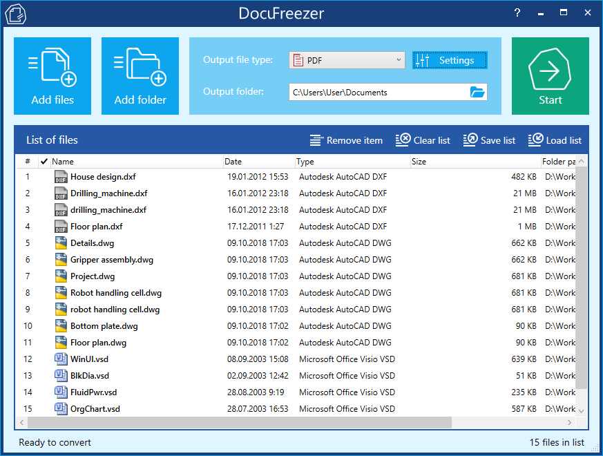 DocuFreezer – Prosty konwerter do formatu PDF lub do obrazów